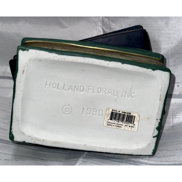 Vintage Multi-Color Ceramic Stacked Book Shaped Succulent Planter - Picture 7 of 8